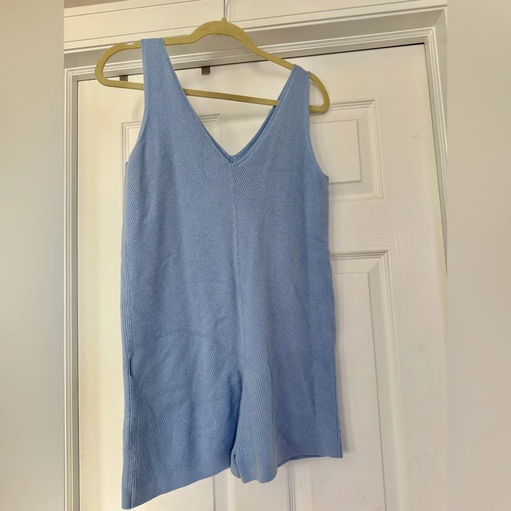 & Other Stories Sky Blue Knit Romper